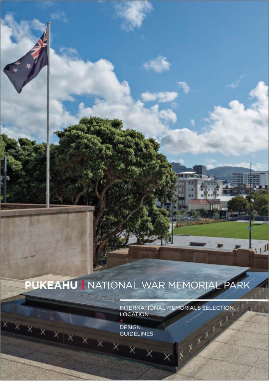 cover of policy document. The cover is a photo of the Tomb of the Unknown Warrior at Pukeahu. To the left hand side of the tomb is the New Zealand flag.