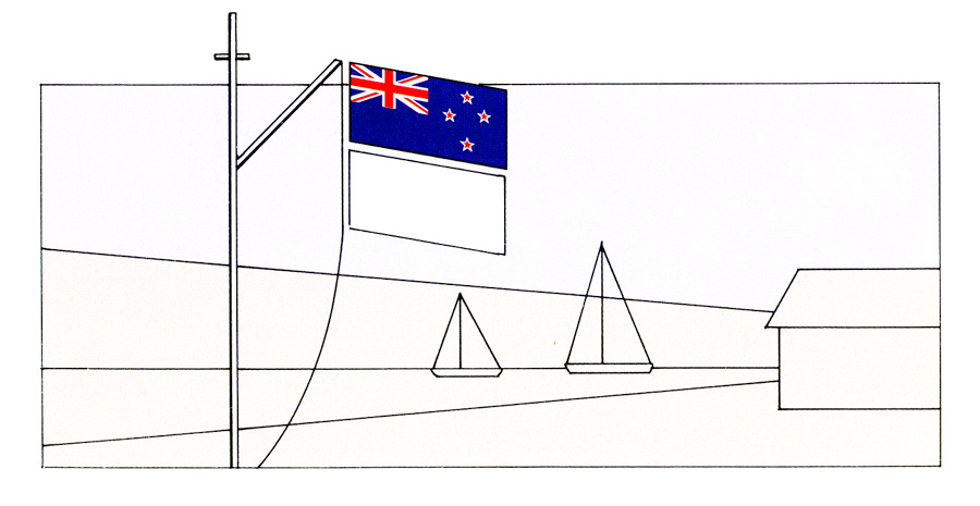 New Zealand flag above another flag on a flagpole