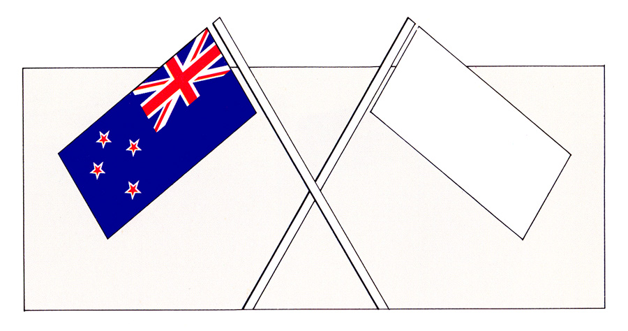 Crossed flags with New Zealand flag on left
