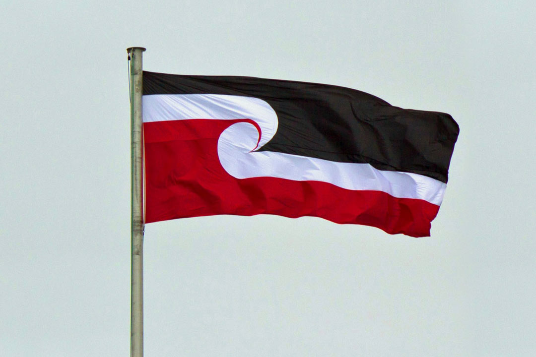 Tinorangatiratanga flag flying