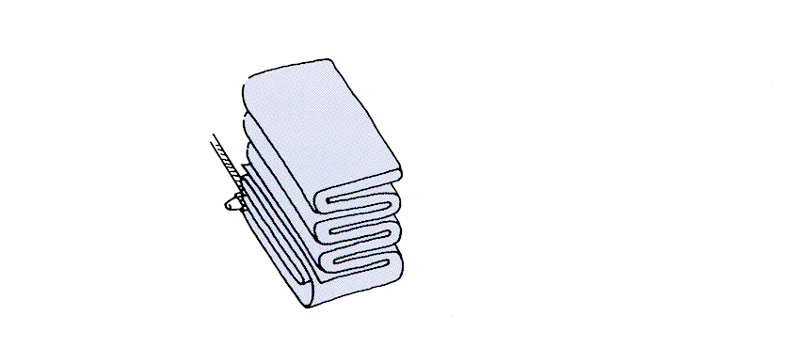 Illustration of a flag folded in a concertina.