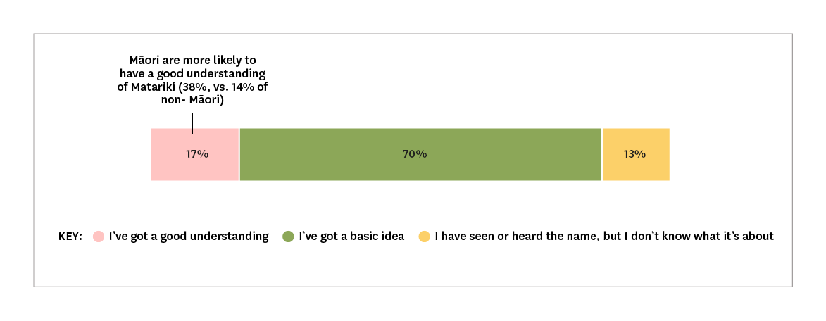 Bar chart showing Maori have a better understanding of Matariki