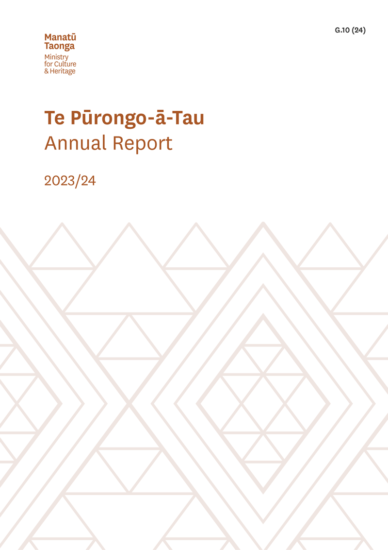 Te Pūrongo ā-Tau Manatū Taonga - Annual Report 2023/4 cover