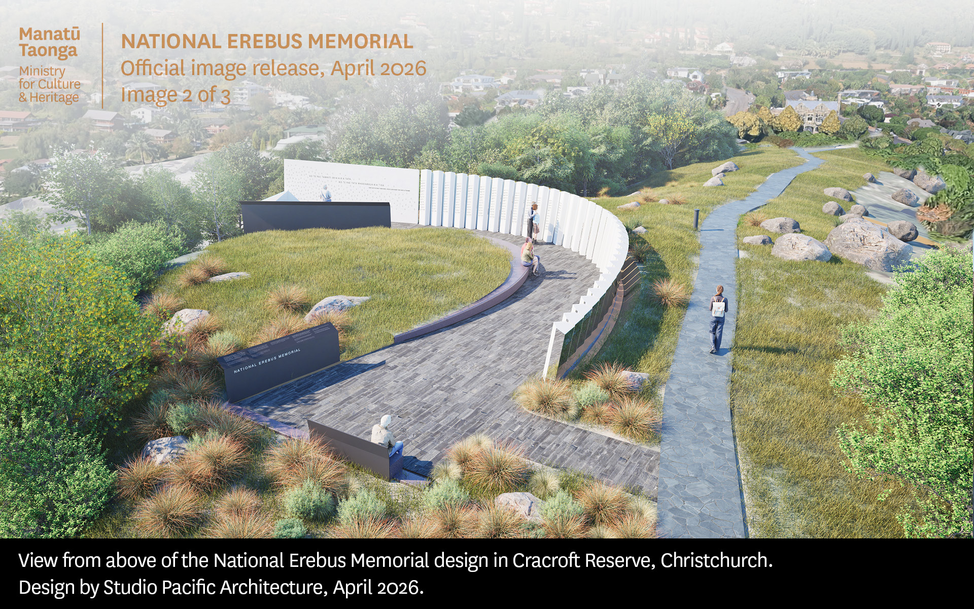 Rendering of how National Erebus Memorial would look from above
