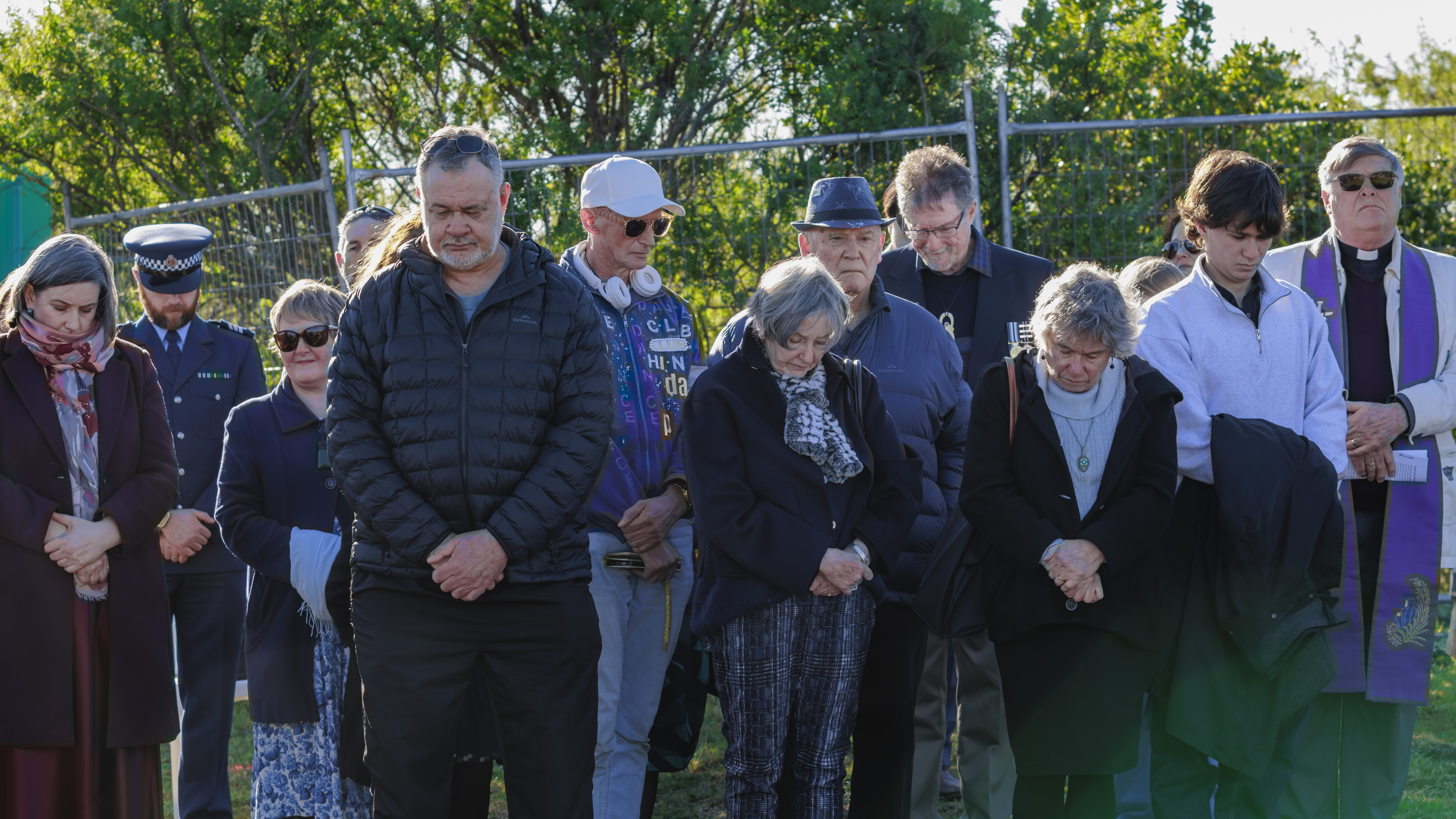 People in prayer at blessing