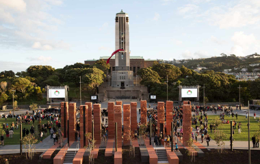 Picture of the National War Memorial with the Australian War Memorial in the foreground.