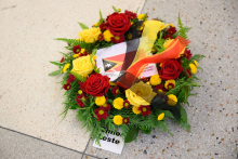 wreath with Timor-Leste flag