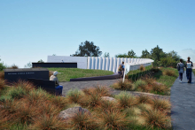Rendered view of the National Erebus Memorial in Cracroft Reserve